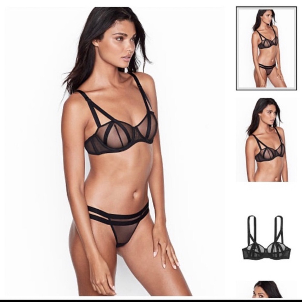 Unlined Mesh Balconette Bra